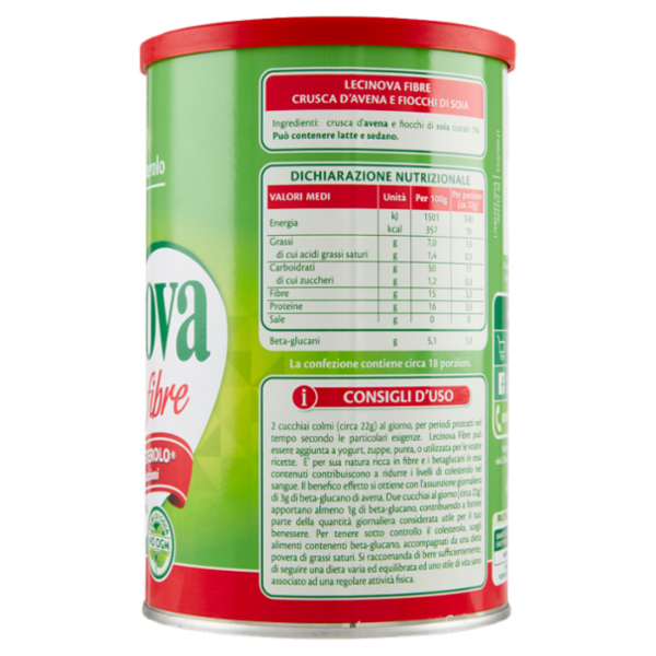 Céréal Linea colesterolo Lecinova Fibre, riduce il colesterolo con betaglucano di avena - 400g