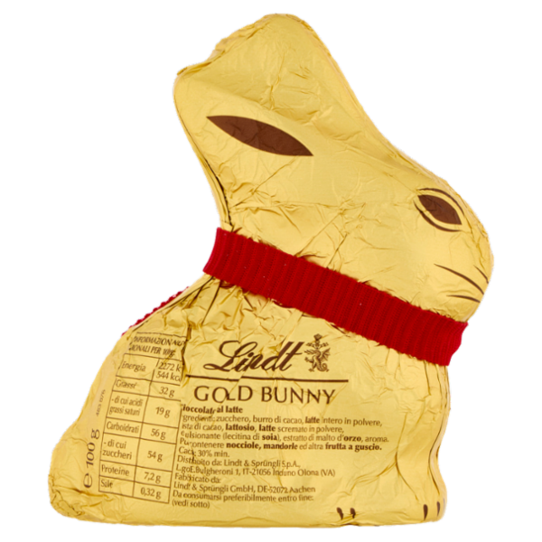 Lindt Gold Bunny Coniglietto Pasqua Cioccolato al latte 100g