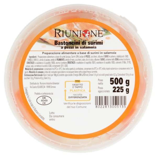 Riunione Bastoncini di surimi a pezzi in salamoia 500 g