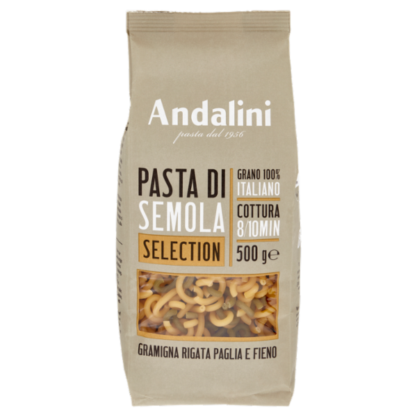 Andalini Selection Pasta di Semola Gramigna Rigata Paglia e Fieno 500 g