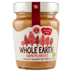 WHOLE EARTH Burro Di Arachidi Croccante, Crema Spalmabile 100% Arachidi Biologiche, Vegan, 227g