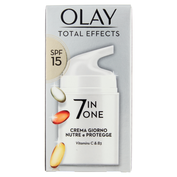 Olay Crema Viso Giorno Total Effects 7in1 - Nutre e Protegge - Vitamine C & B3 - SPF 15 - 50 ml