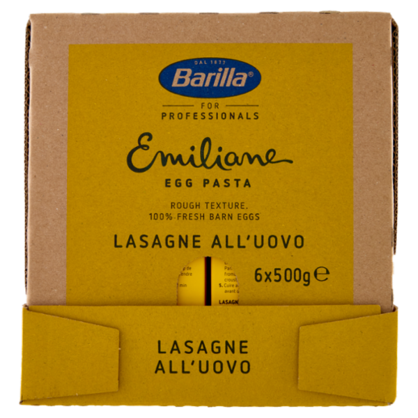Barilla for Professionals Emiliane Pasta uovo Lasagne Catering Food Service 6 x 500g