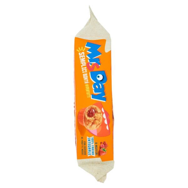 Mr.sDay 6 Muffin 100% Farina Integrale con Ripieno ai Frutti Rossi 6 x 50 g
