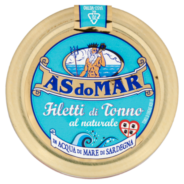 Asdomar Filetti di Tonno al naturale in Acqua di Mare di Sardegna 150 g