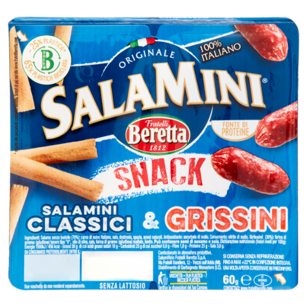 Fratelli Beretta SalaMini Snack Salamini Classici & Grissini 60 g