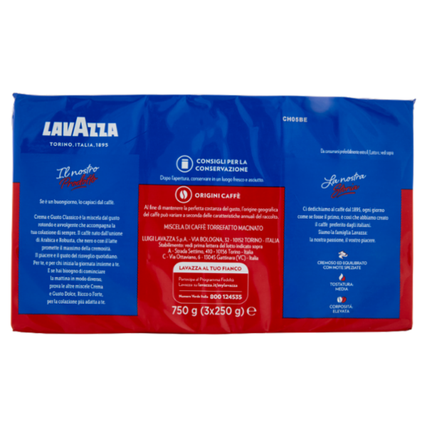 Lavazza crema e gusto Classico Caffè Macinato 3 x 250 g