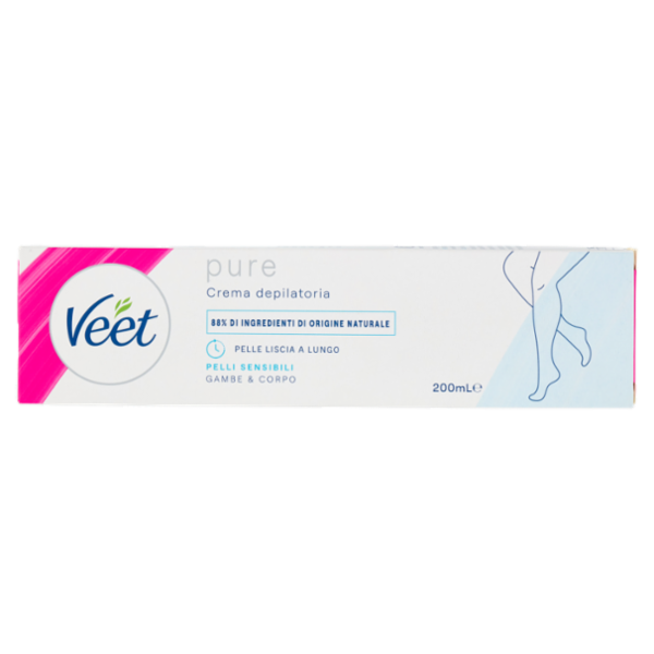 Veet Crema Depilatoria Pelli Sensibili, per Gambe, Braccia, Ascelle e Zona Bikini, 200 ml