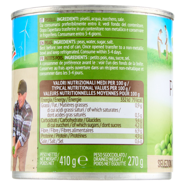 Valfrutta Piselli Piccoli Italiani 410 g