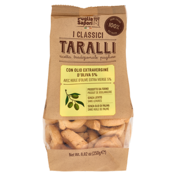 Puglia Sapori I Classici Taralli con Olio Extravergine d'Oliva 5% 250 g