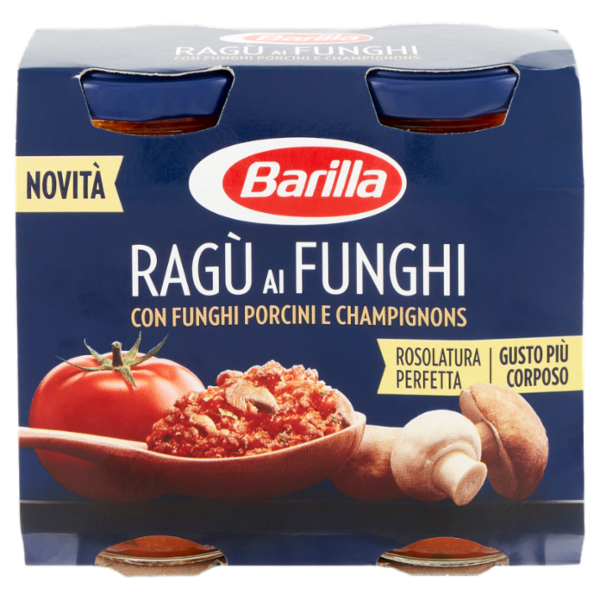 Barilla Sugo Ragù ai Funghi Condimento per Pasta 180gX2