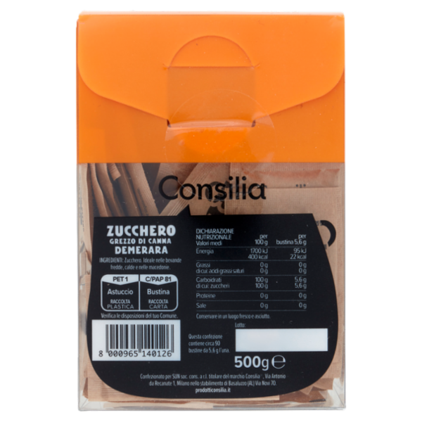 Consilia Zucchero di Canna Grezzo Demerara 500 g