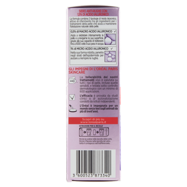 L'Oréal Paris Siero Rimpolpante Revitalift Filler anti-rughe in pipetta, 30 ml