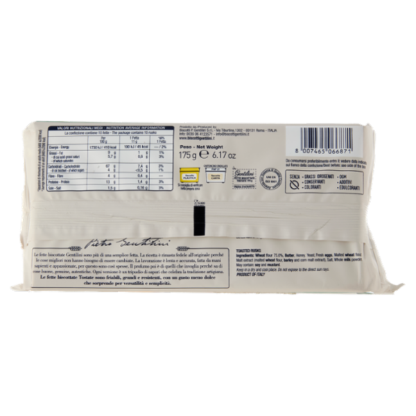 Gentilini Fette Biscottate Tostate 175 g