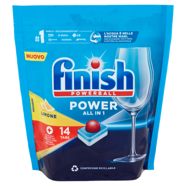 Finish Power All in One Lemon pastiglie lavastoviglie 14 lavaggi 224 gr