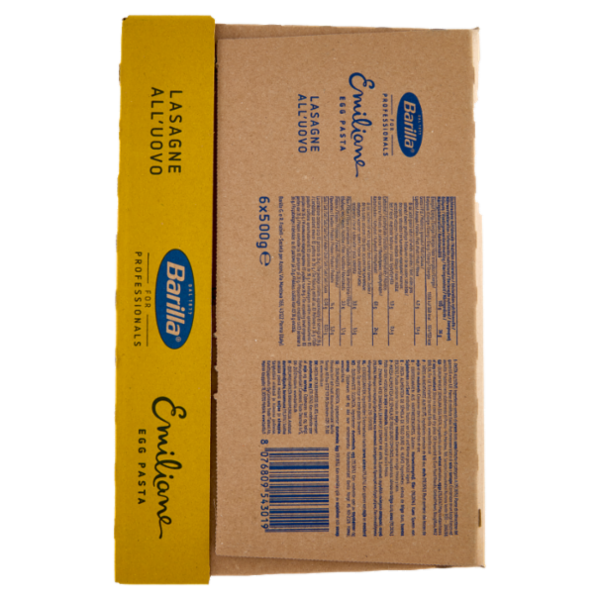 Barilla for Professionals Emiliane Pasta uovo Lasagne Catering Food Service 6 x 500g