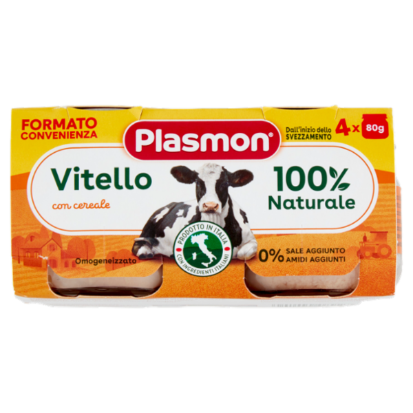 Plasmon Omogeneizzato Vitello con cereale 4 x 80 g