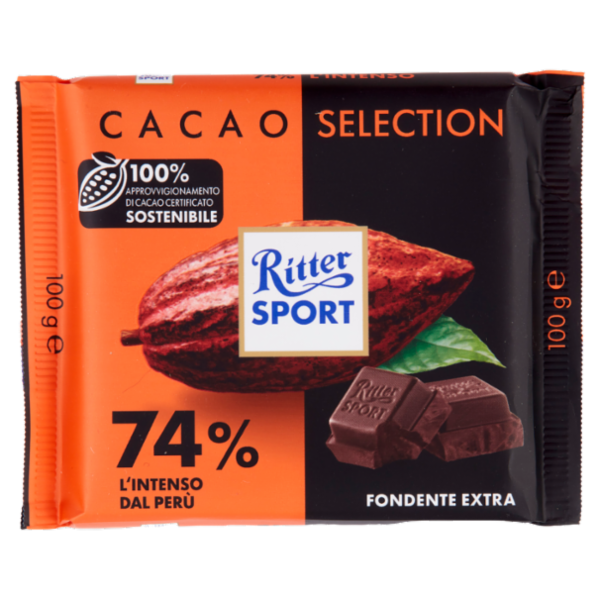 Ritter Sport Cacao Selection 74% l'Intenso dal Perù Fondente Extra 100 g