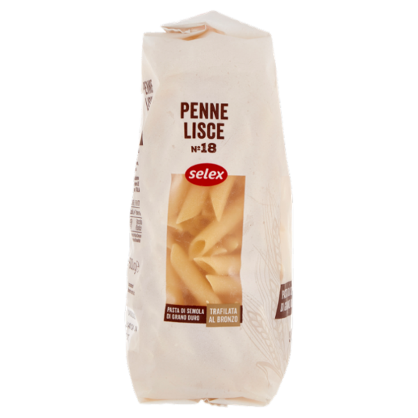 Selex Pasta di Semola Trafilata al Bronzo Penne Lisce 500 g
