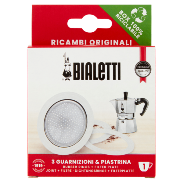 Bialetti 3 Guarnizioni & Piastrina 1 tazza