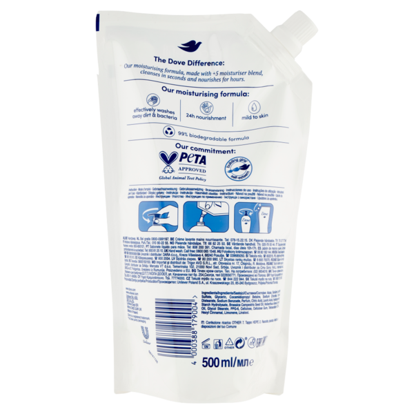 Dove Moisturising Hand Wash deeply nourishing Ricarica 500 ml