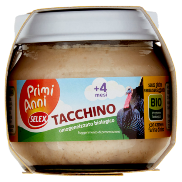 Selex Primi Anni Omogeneizzato di Carne Tacchino Biologico 2x80 g