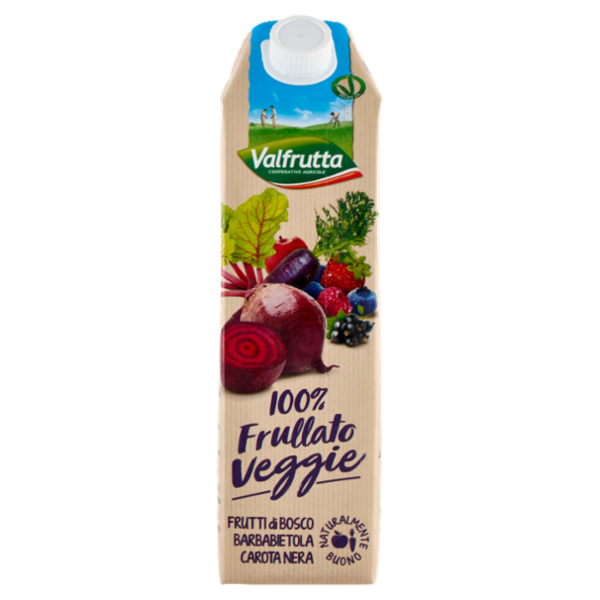 Valfrutta 100% Frullato Veggie Frutti di Bosco Barbabietola Carota Nera 1000 ml
