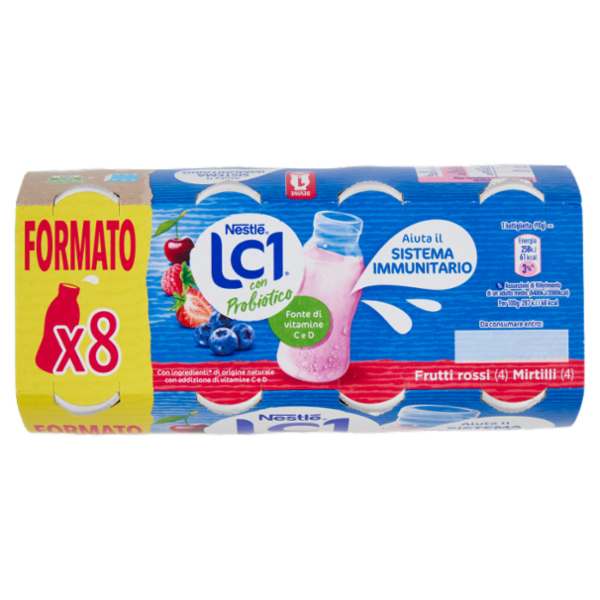 NESTLÉ LC1 con Probiotico Frutti rossi (4) e Mirtilli (4) 8 x 90 g