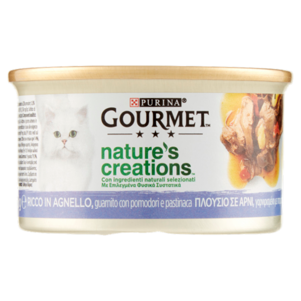 PURINA GOURMET Nature's Creations Ricco in Agnello guarnito con pomodori e pastinaca 85g