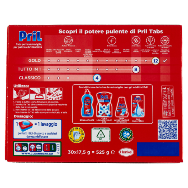 PRIL Tabs Classico 30 lavaggi 525g