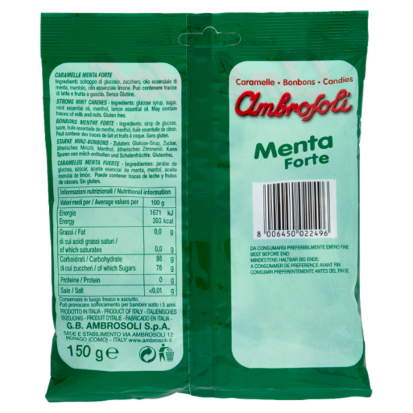 Ambrosoli Caramelle Menta Forte 150 g