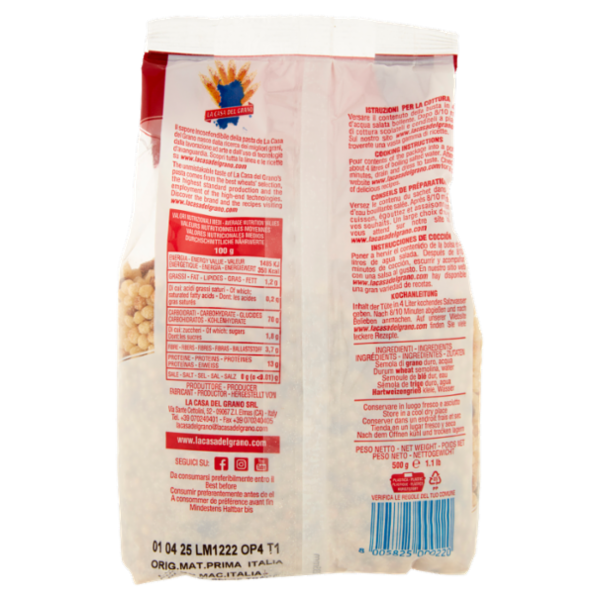 La Casa del Grano Le Tradizionali Sa Fregula Sarda Media 500 g