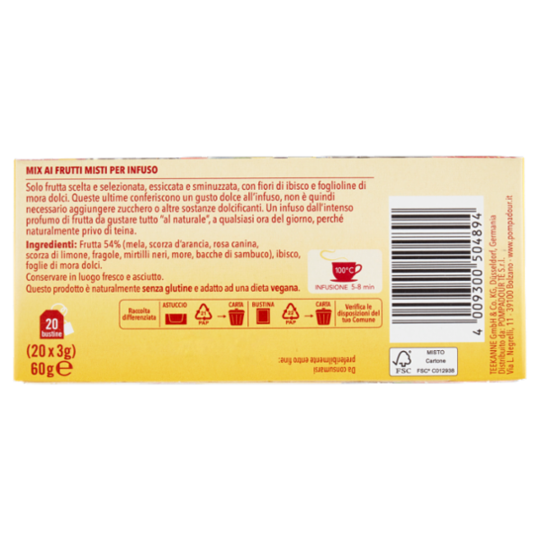 Pompadour Infuso Frutti Misti bustine 20 x 3 g