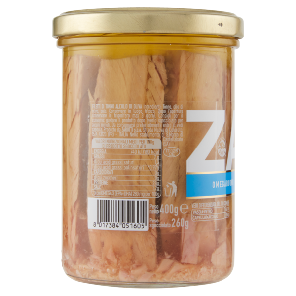 Zarotti OmegaBuono Filetti di Tonno in Olio d'Oliva 400 g