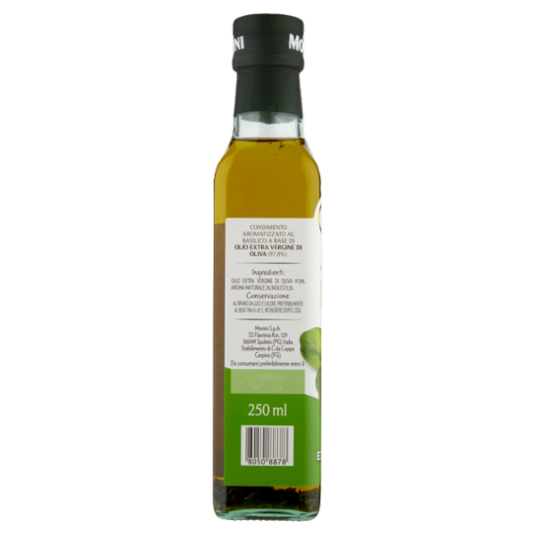 Monini Condimento Aromatizzato Basilico a Base di Olio Extravergine di Oliva 250 ml