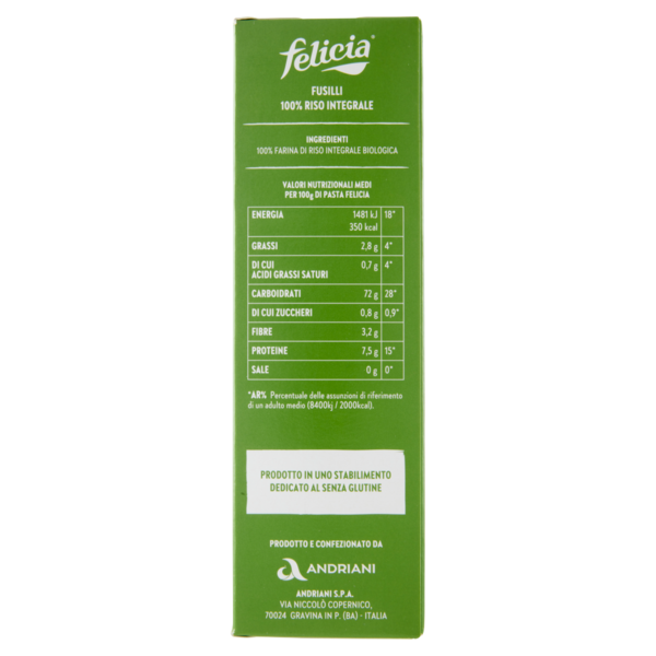 felicia Fusilli Riso Integrale Bio 340 g