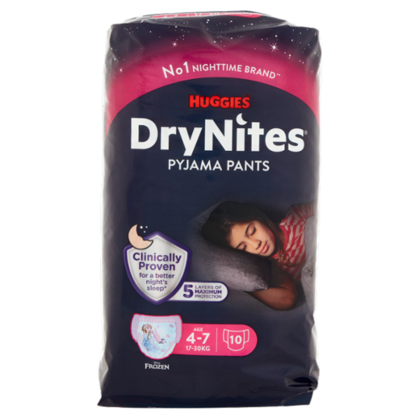 Huggies DryNites Pyjama Pants Age 4-7 17-30 Kg 10 pz