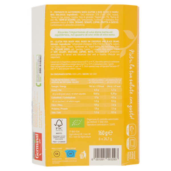 Germinal Bio Polpette Ceci & Fagioli neri 6 x 26,7 g