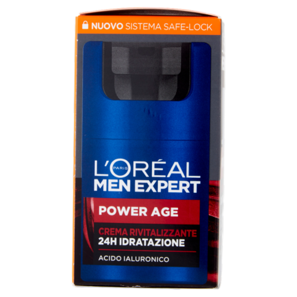 L'Oréal Paris Men Expert Power Age, Crema Rivitalizzante 24H Idratazione con Acido Ialuronico, 50 ml