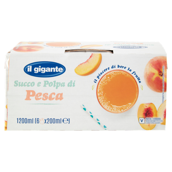 IL GIGANTE Succo e Polpa di Pesca 6 x 200 ml