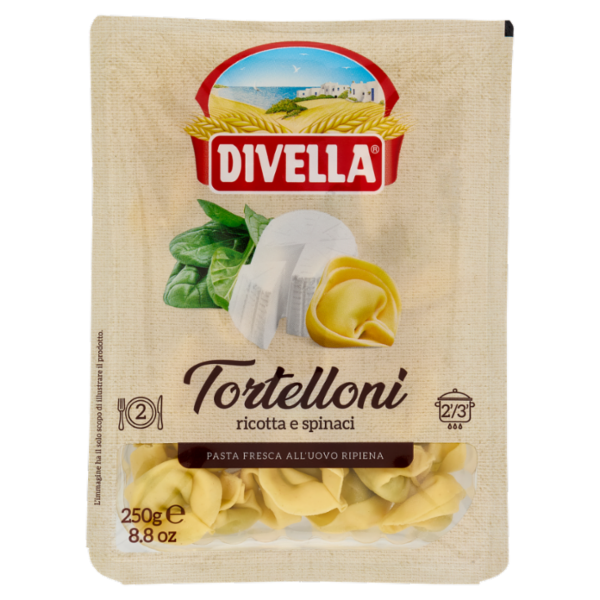 Divella Pasta Fresca all'Uovo Ripiena Tortelloni con Ricotta e Spinaci 250 g