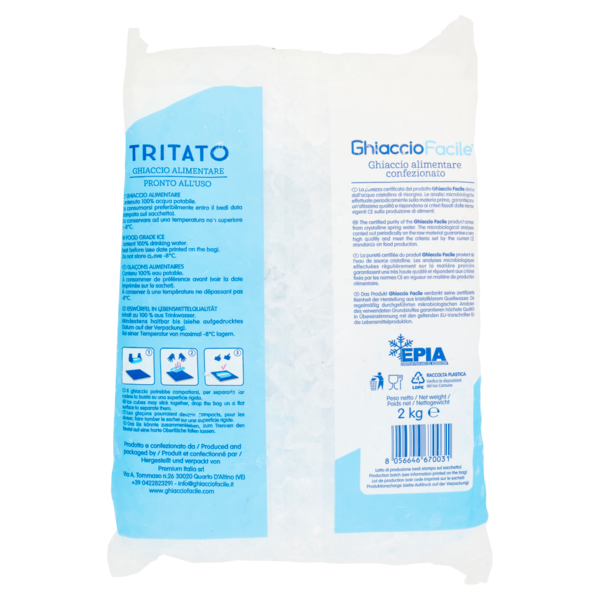 Ghiaccio Facile - ghiaccio alimentare tritato - 2kg