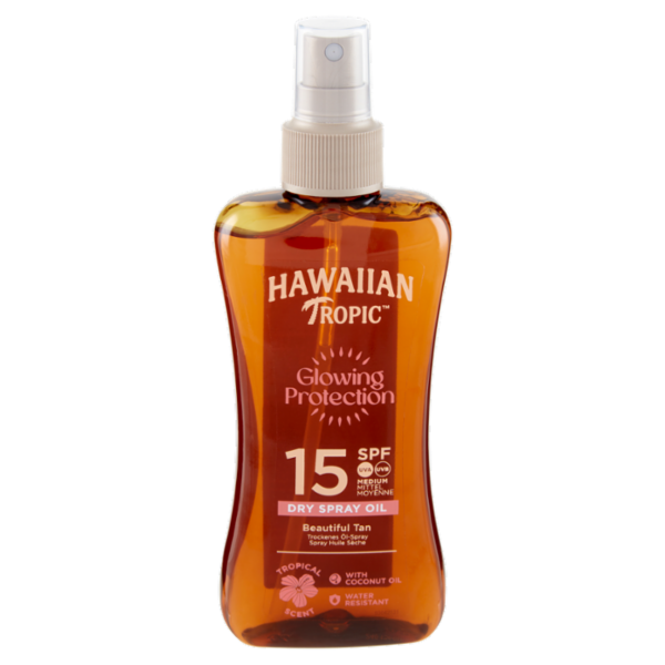Hawaiian Tropic Glowing Protection Olio Secco Spray SPF 15 Medium 200 mL
