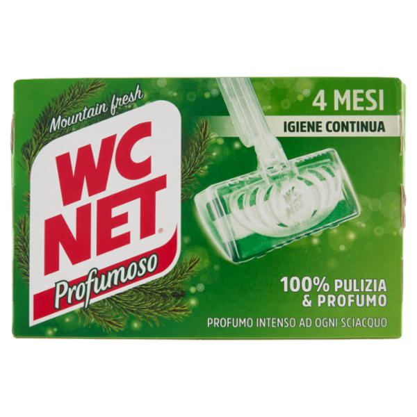 Wc Net - Tavoletta Profumoso 3 Effect, Detergente Igienizzante Solido WC, Mountain Fresh, 4 Pezzi