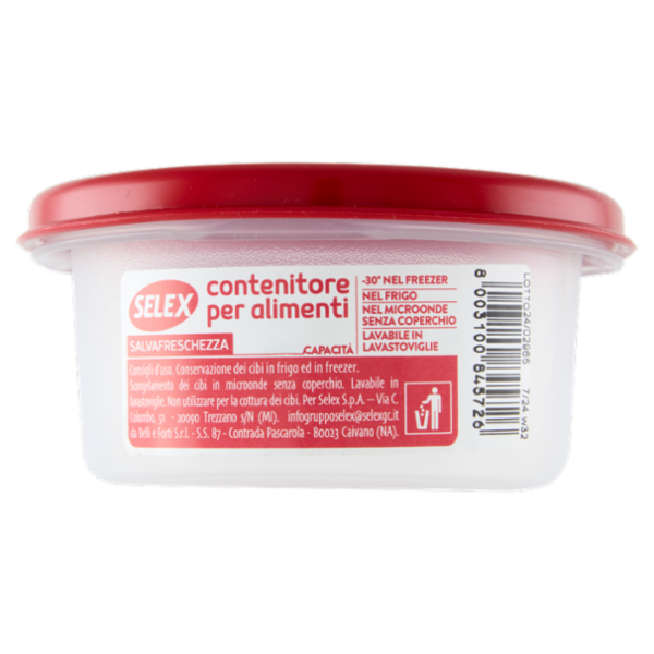 Selex Contenitore per Alimenti Freezer/Frigo Tondo 0,20 L