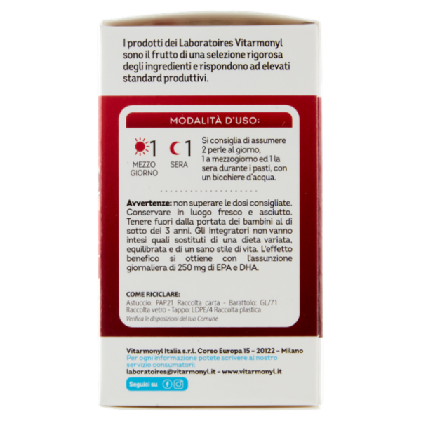 Laboratoires Vitarmonyl Omega 3 + Vitamina E 60 Perle 33,4 g