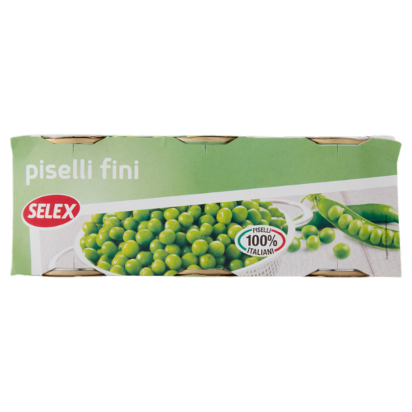 Selex Piselli Fini Cotti a Vapore 3x200 g