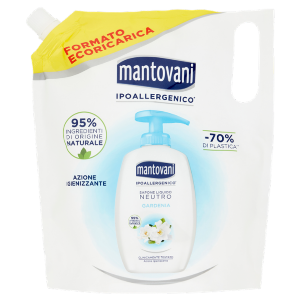 mantovani Sapone Liquido Neutro Gardenia Formato Ecoricarica 750 ml