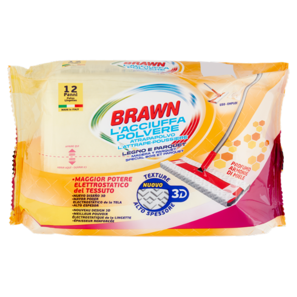 Brawn l'Acciuffa Polvere Legno e Parquet Panni 12 pz