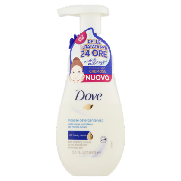 Dove Mousse Detergente Viso Idratante pelli normali e miste 160 mL